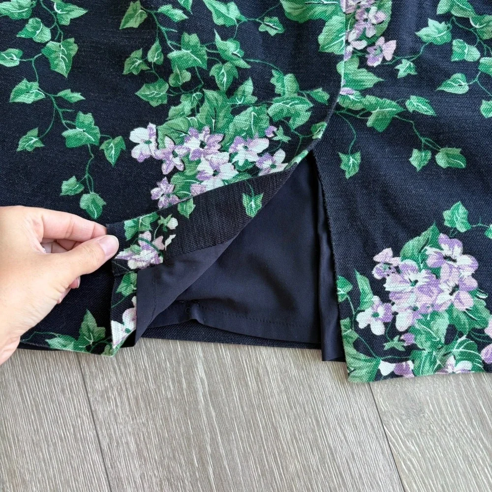 Talbots Womens Black The Oprah Magazine Collection Hydrangea Pencil Skirt Sz 16W